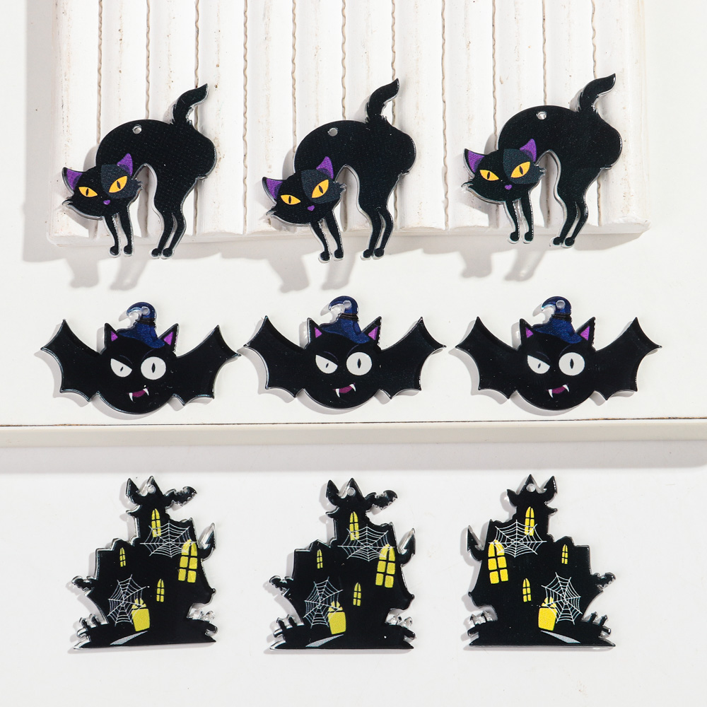 Jewelry Making Newcastle - 고딕 검은 고양이 박쥐 성 아크릴