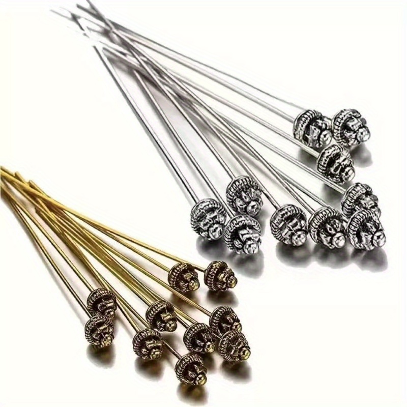 Jewelry Making Head Pins - 보석 제작용 55mm/2.17인치 헤드 핀 10개,