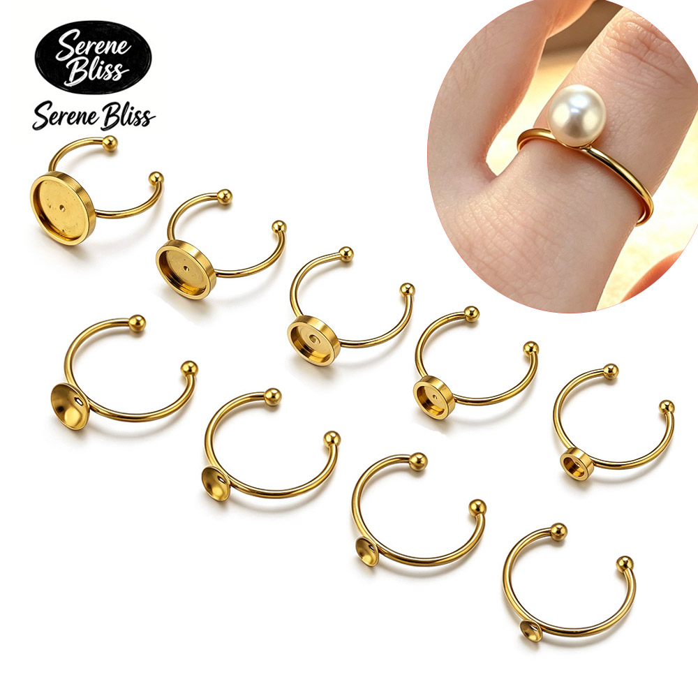 Jewelry Making With Stones - 10개 스테인리스 스틸 원형 조절 가능한
