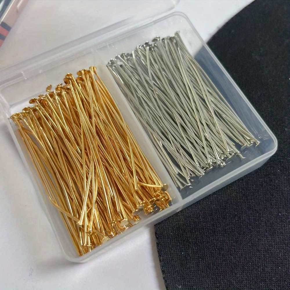 Jewelry Making Head Pins - 200개입 30/40/50mm 철제 바늘, 박스 포장된