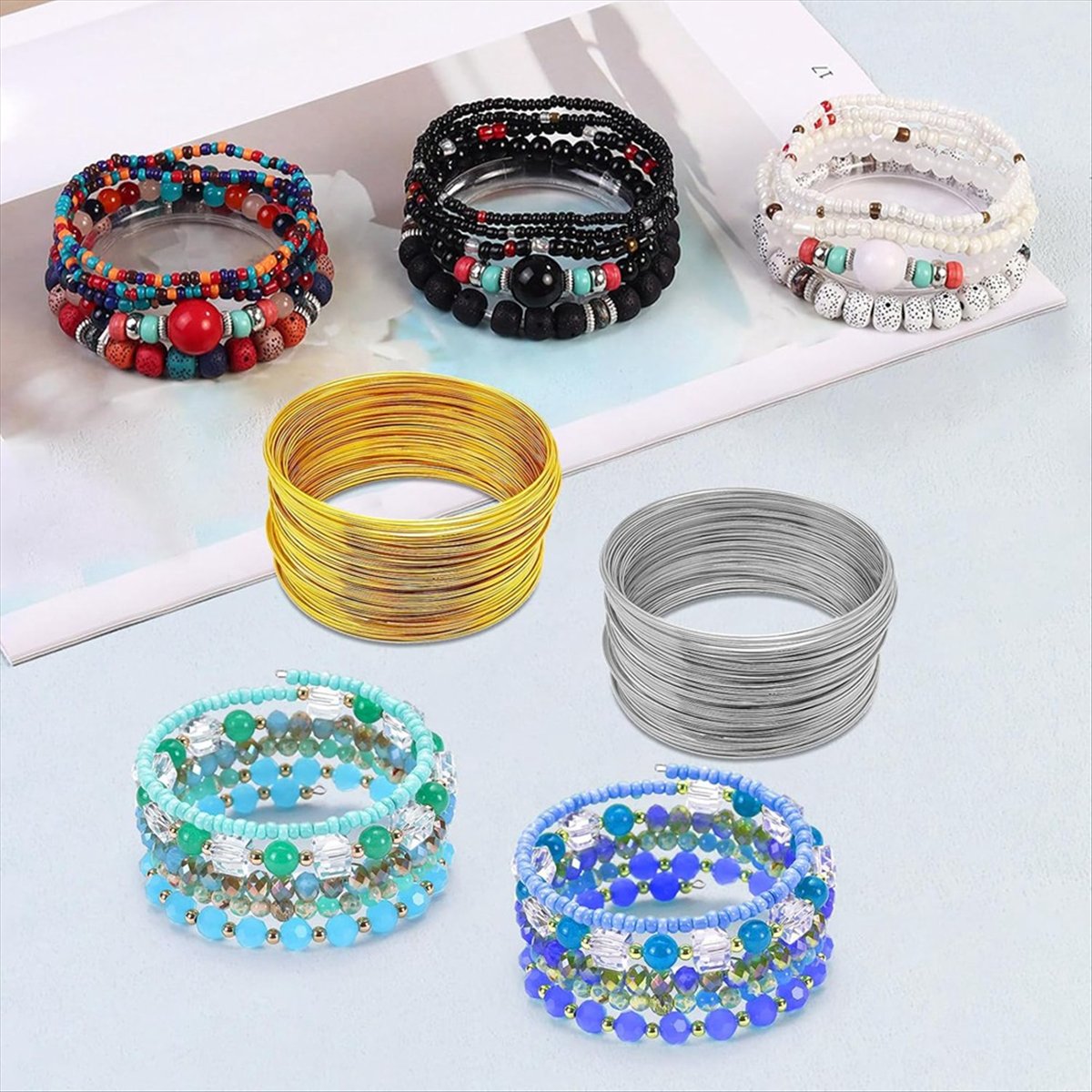 Memory Wire Bracelet - ABJS 메모리 비딩 와이어 쥬얼리 와이어