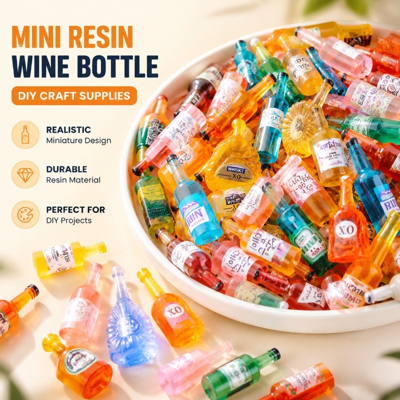 Jewelry Making Resin - 미니어처 시뮬레이션 와인 병 레진 장식품