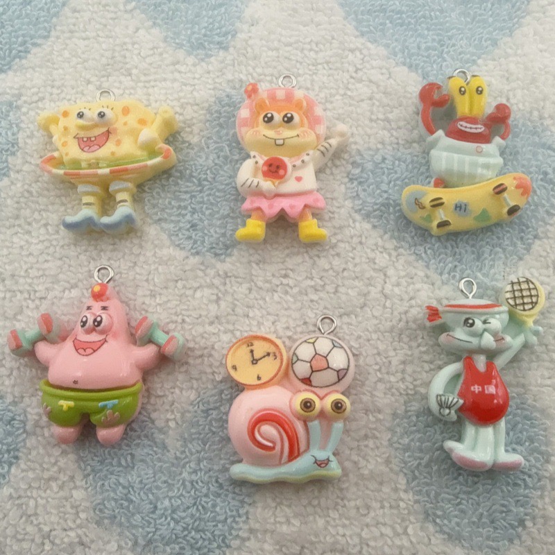 Jewelry Making Resin - 10개 만화 캐릭터 레진 펜던트, DIY