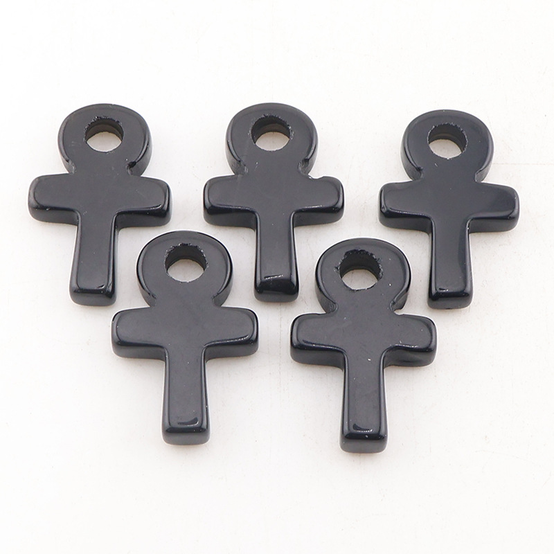 Jewelry Making Michaels - 흑요석 앙크 십자가 펜던트 생명의 상징