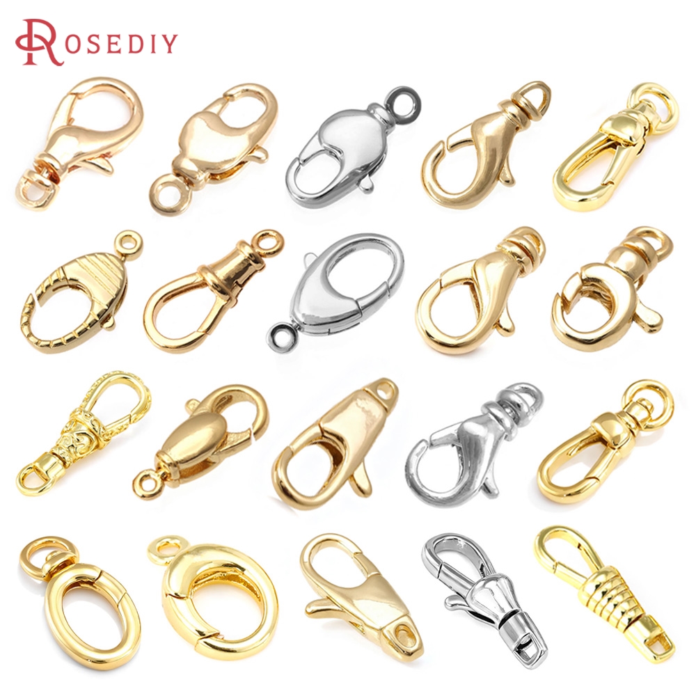 Jewelry Making Metal Supplies - 18K 금색 황동 회전식 랍스터 클래스프
