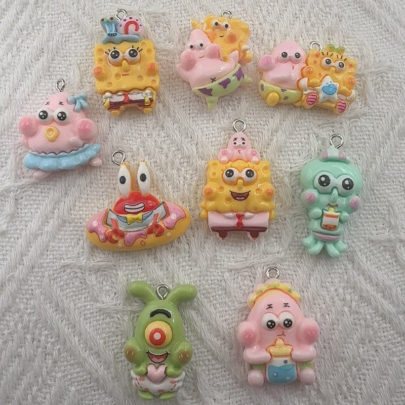 Jewelry Making Resin - 10개 만화 캐릭터 레진 펜던트, DIY