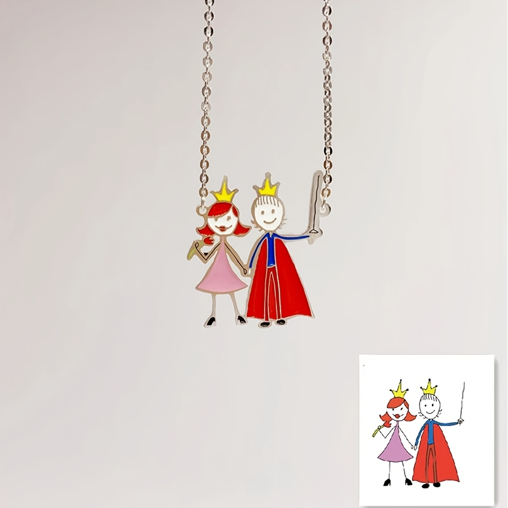 Making Custom Jewelry - 어린이 그림 펜던트 기념품 목걸이, 엄마를