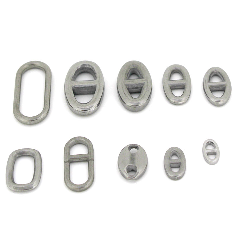 Jewelry Making Metal Supplies - 10개 스테인리스 스틸 이중 구멍 타원형