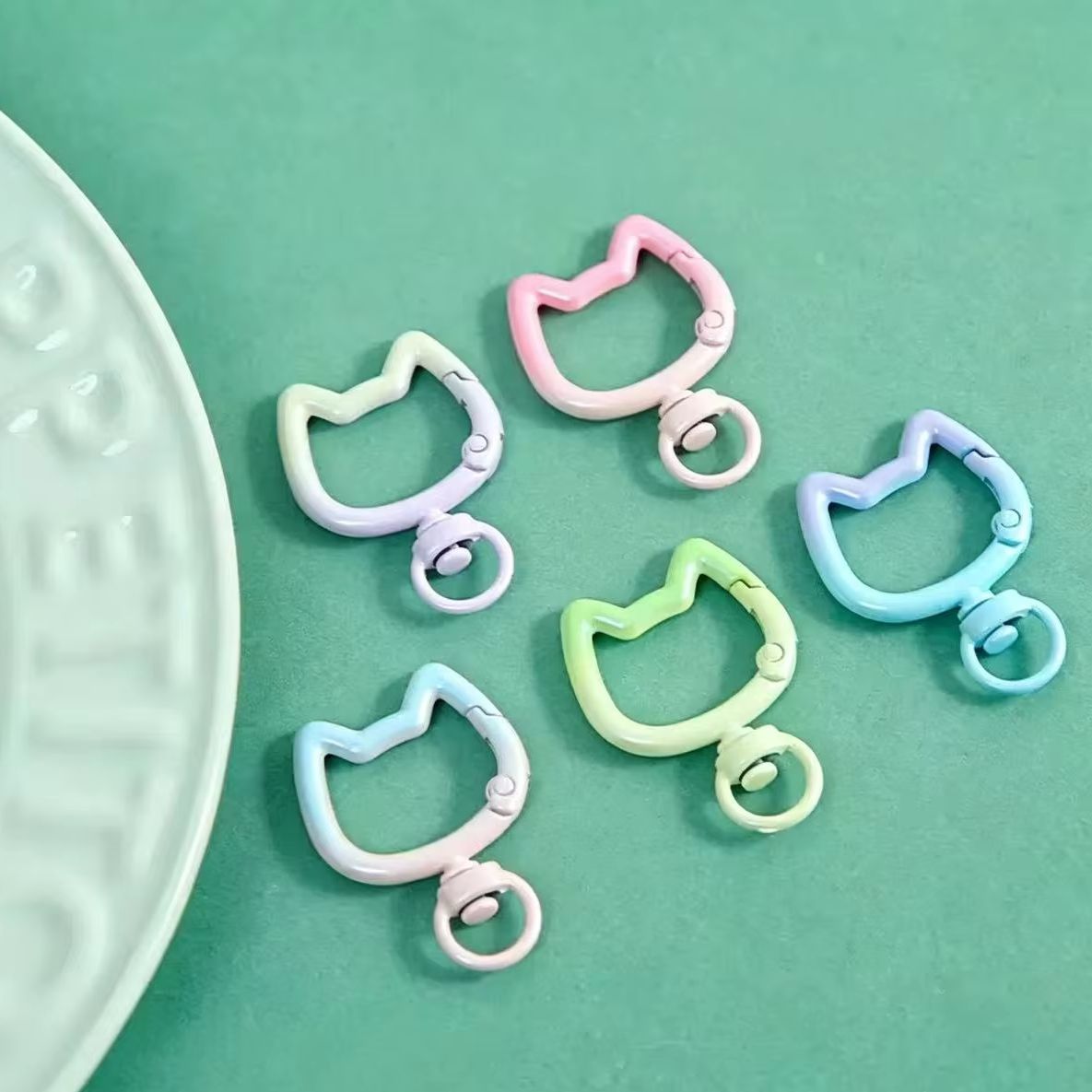 Jewelry Making Chain - 5-10PCS 그라디언트 귀여운 고양이 걸쇠 개방형