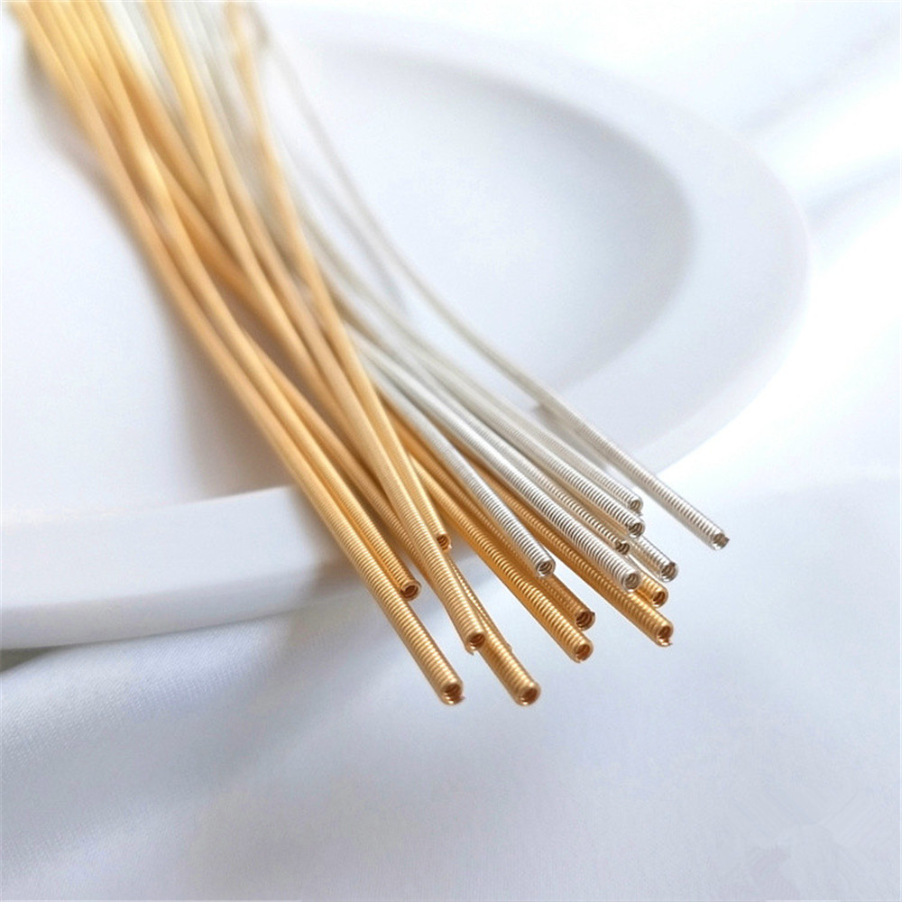 Memory Wire Bracelet - 14K 골드 도금 진짜 금색과 은색