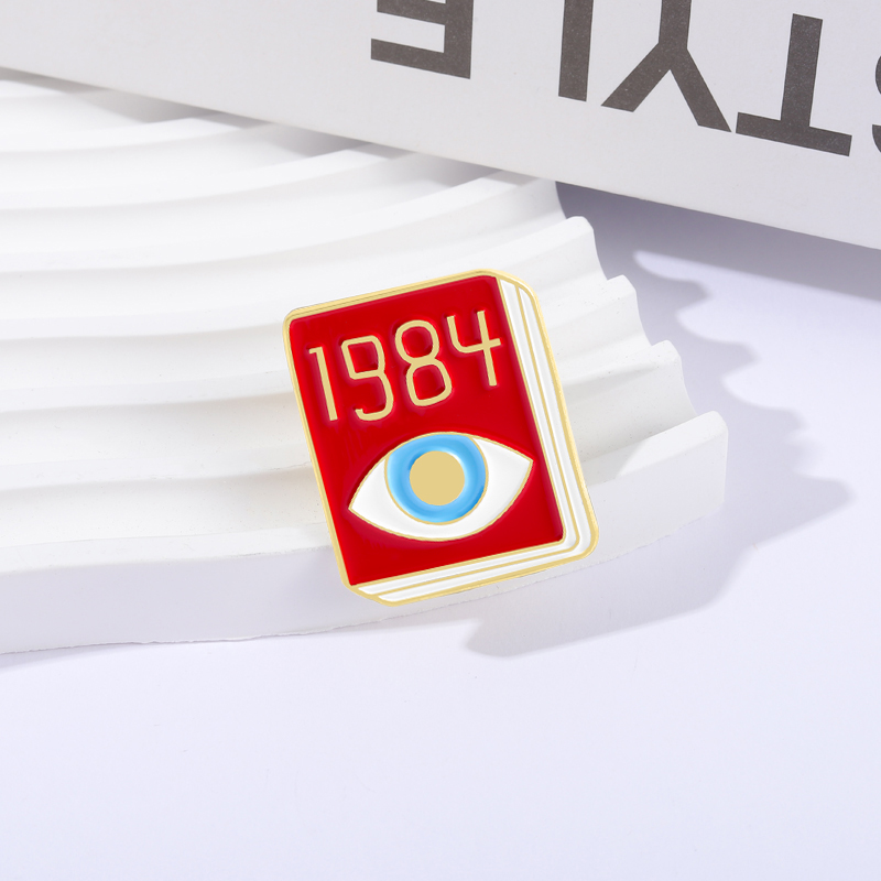 1984년 북 아이 에나멜 핀 유명한 조지 오웰 디스토 - Jewelry Making Journal 리뷰 및 가격
