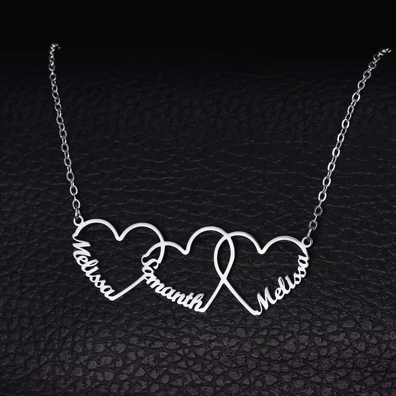 맞춤형 인터로킹 하트 네임 목걸이, 개인 맞춤 1/2/ - Making Custom Jewelry 리뷰 및 가격