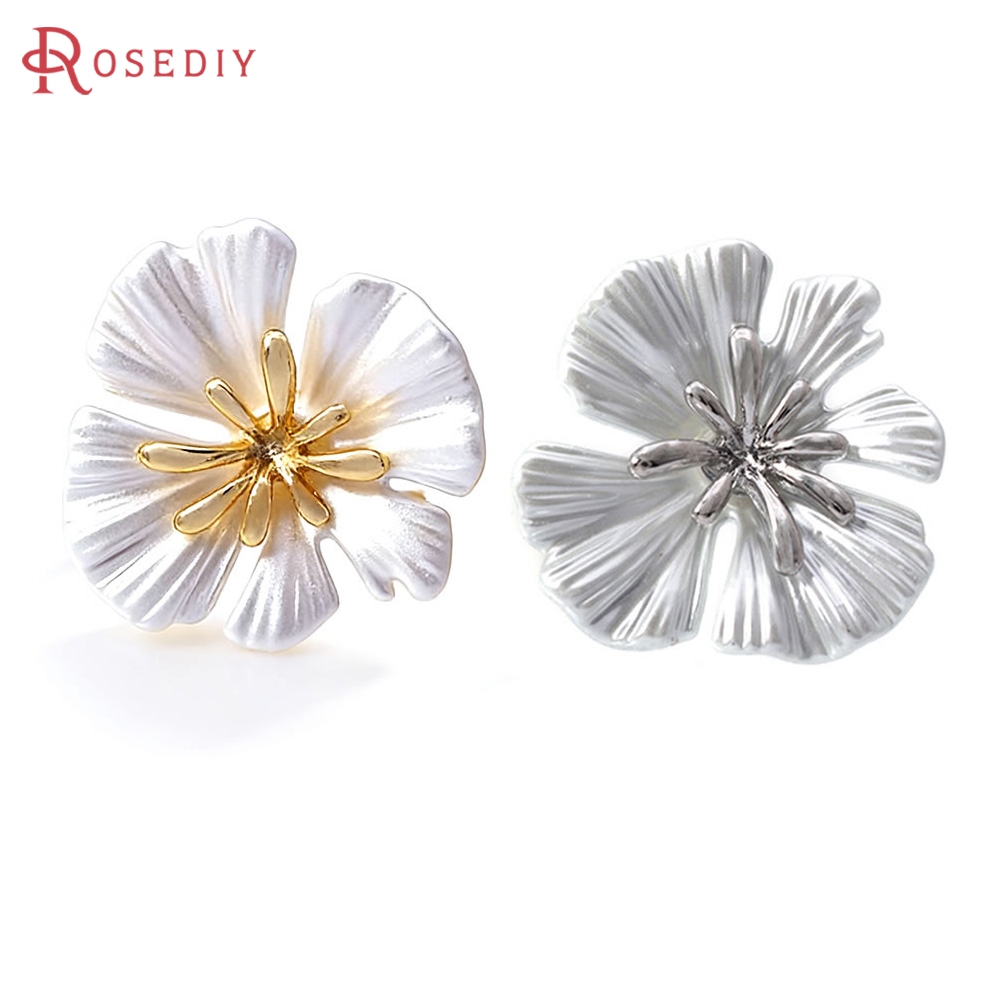 18K 골드 컬러 황동 꽃 귀걸이 핀 귀걸이 고품질 여 - Jewelry Making Metal Supplies 리뷰 및 가격
