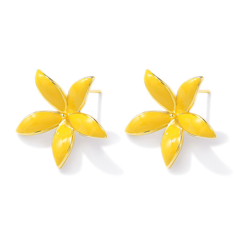 18K 골드 컬러 황동 꽃 귀걸이 핀 귀걸이 고품질 여 - Jewelry Making Metal Supplies 리뷰 및 가격