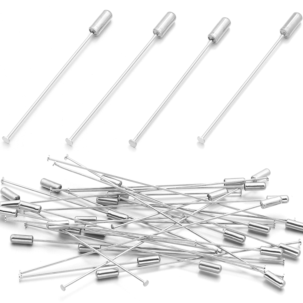 10개 60/90/120mm 구리 브로치 핀 플랫 헤드 - Jewelry Making Head Pins 리뷰 및 가격
