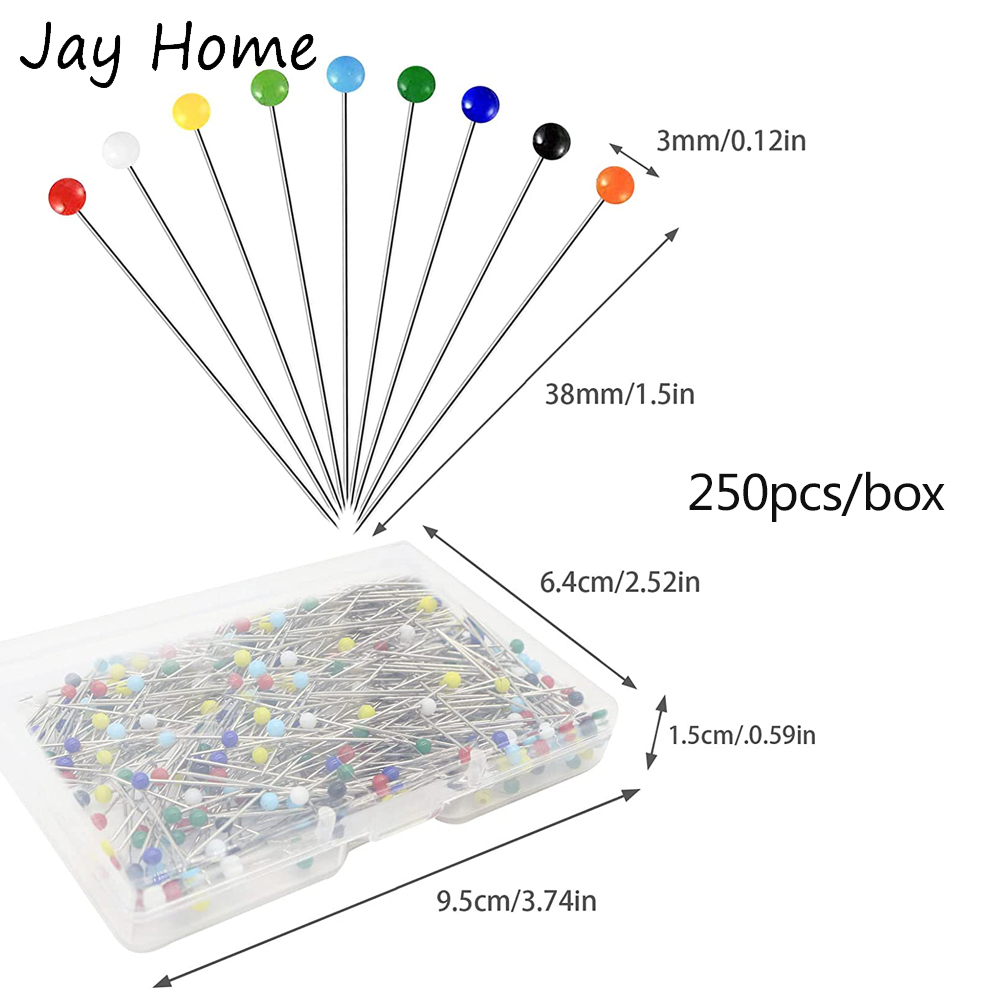 250PCS 바느질 핀 여러 가지 빛깔의 머리 핀 38 - Jewelry Making Head Pins 리뷰 및 가격