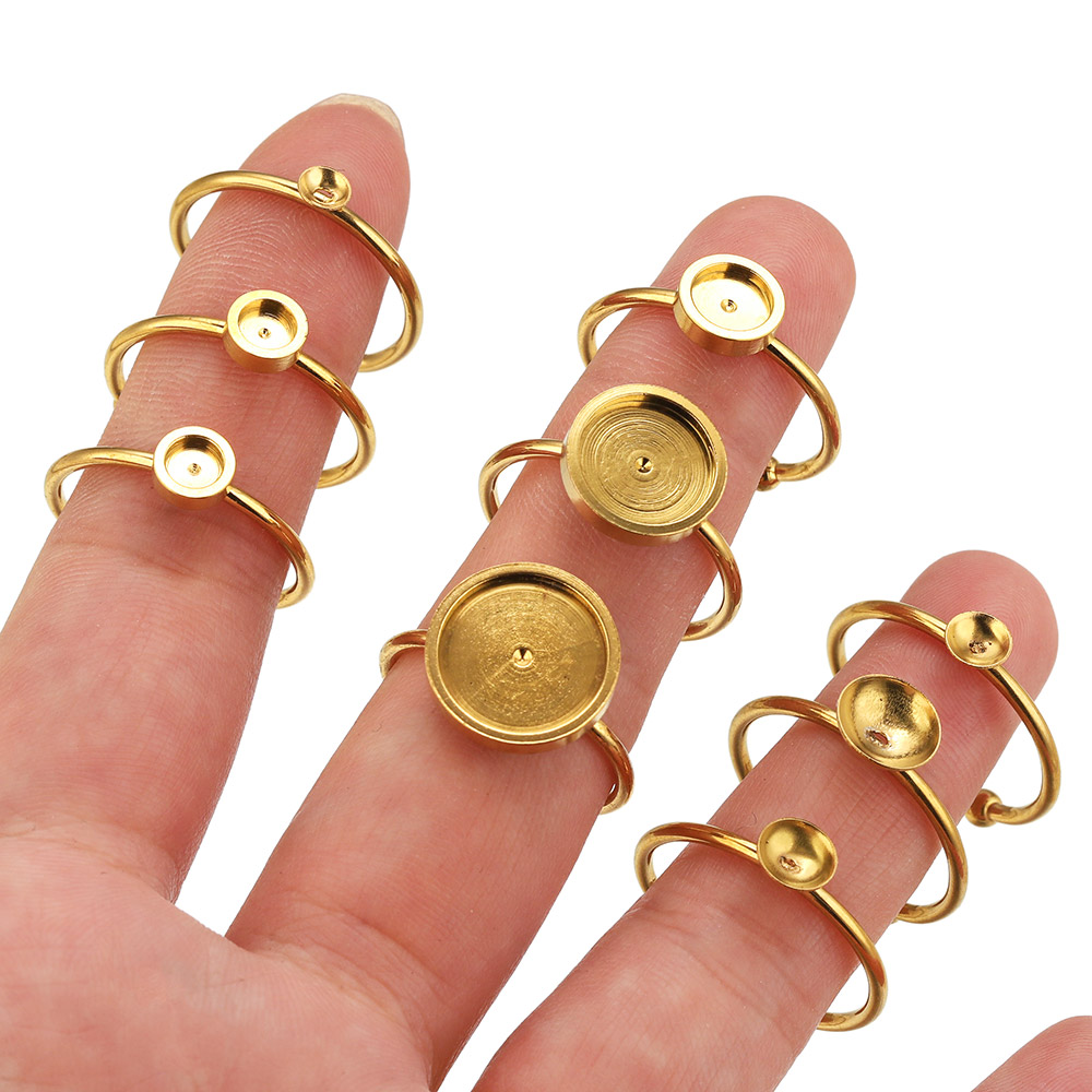 10개 스테인리스 스틸 원형 조절 가능한 오픈 링 세팅 - Jewelry Making With Stones 리뷰 및 가격
