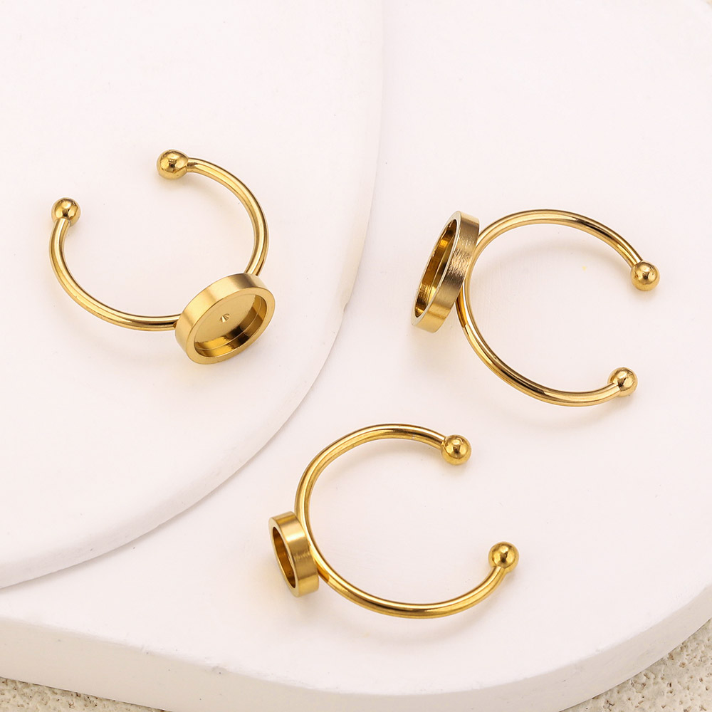 10개 스테인리스 스틸 원형 조절 가능한 오픈 링 세팅 - Jewelry Making With Stones 리뷰 및 가격