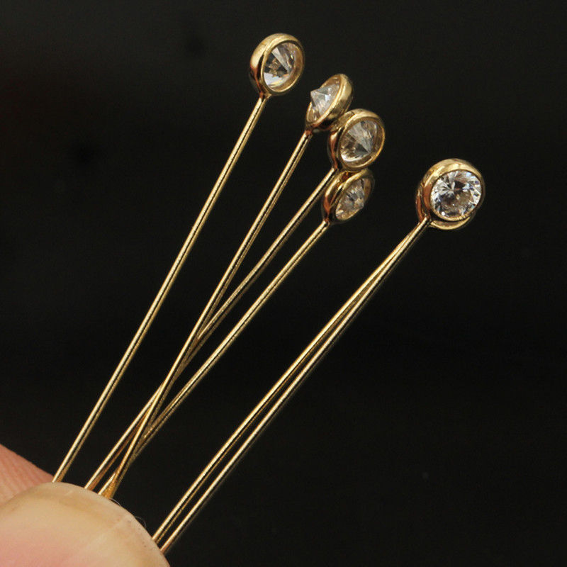 14K 금 채워진 지르콘 헤드 핀 바늘, DIY 귀걸이 - Jewelry Making Head Pins 리뷰 및 가격