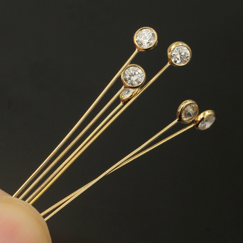 14K 금 채워진 지르콘 헤드 핀 바늘, DIY 귀걸이 - Jewelry Making Head Pins 리뷰 및 가격