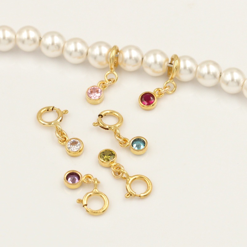 14K 골드 필드 스프링 링 클라스프와 탄생석 CZ 펜 - Jewelry Making With Stones 리뷰 및 가격