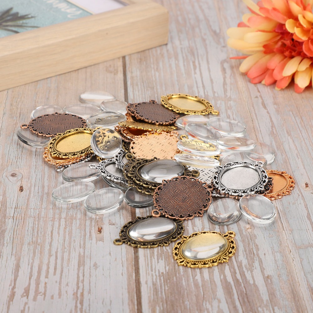 60Pcs 내구성 있는 금속 + 유리 펜던트 트레이 3 - Xtool Jewelry Making 리뷰 및 가격