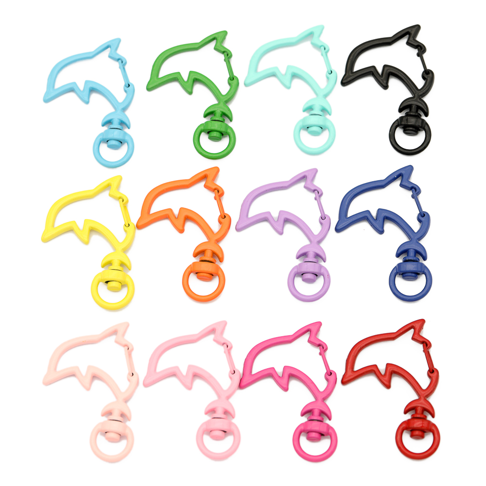 10pcs 캔디 색상 금속 돌고래 스냅 랍스터 걸쇠 후 - Jewelry Making Metal Supplies 리뷰 및 가격