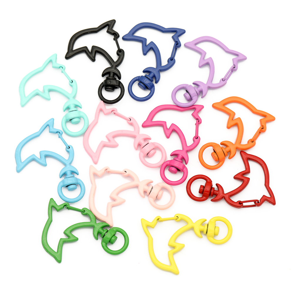 10pcs 캔디 색상 금속 돌고래 스냅 랍스터 걸쇠 후 - Jewelry Making Metal Supplies 리뷰 및 가격