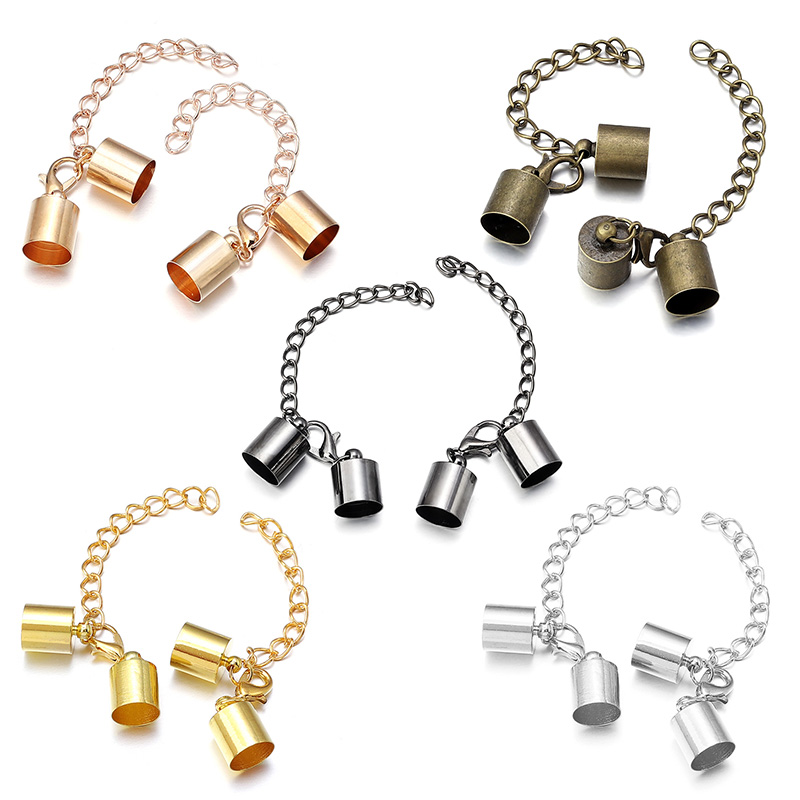 10 세트 가죽 코드 엔드 캡 랍스터 걸쇠 확장 체인  - Jewelry Making Chain 리뷰 및 가격