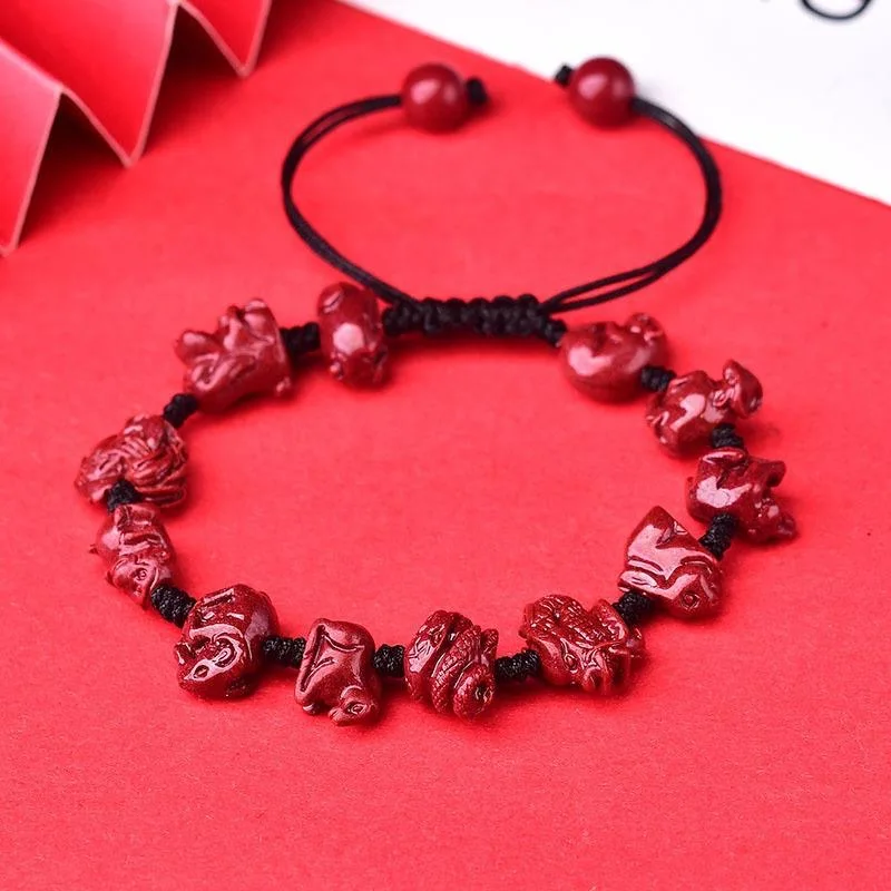 맞춤형 내추럴 레드 오가닉 시나바 중국 십이지 팔찌 비 - Making Custom Jewelry 리뷰 및 가격