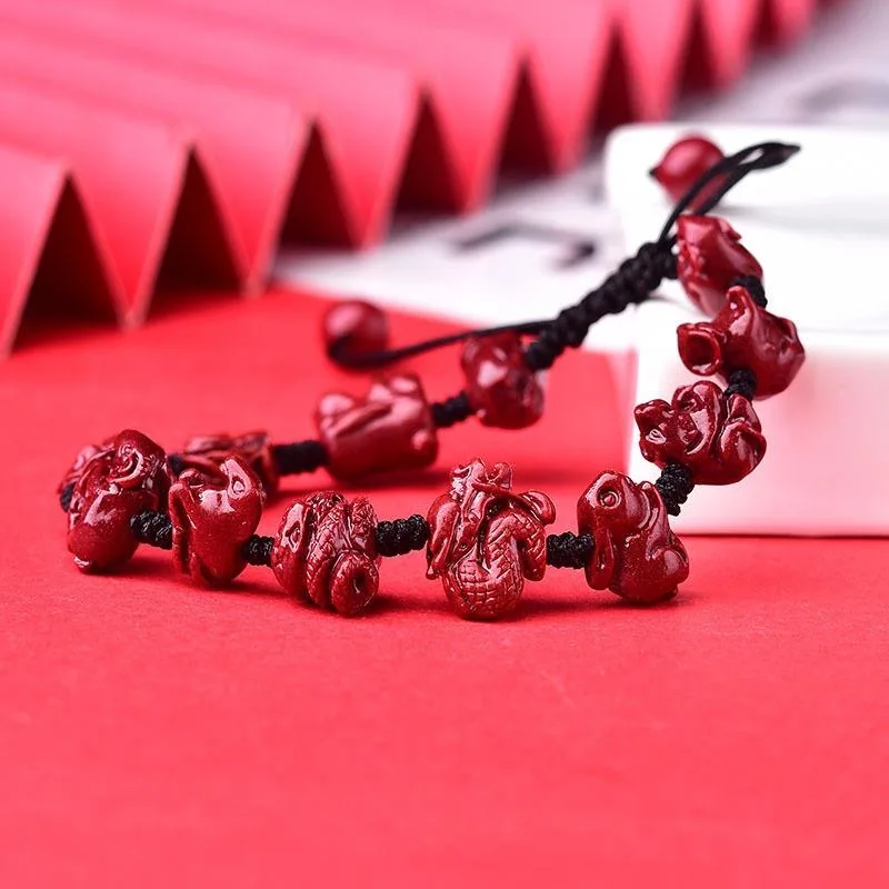 맞춤형 내추럴 레드 오가닉 시나바 중국 십이지 팔찌 비 - Making Custom Jewelry 리뷰 및 가격