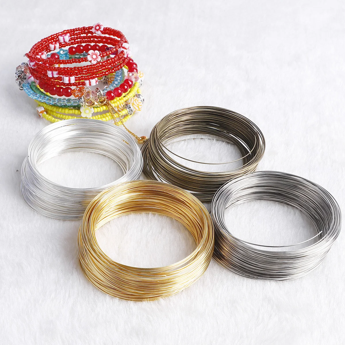100 루프 0.6mm 메모리 와이어 팔찌 반지 스테인 - Memory Wire Bracelet 리뷰 및 가격