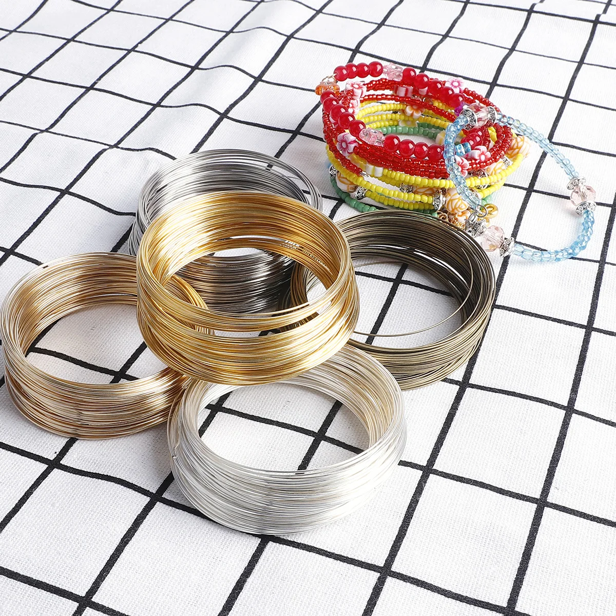 100 루프 0.6mm 메모리 와이어 팔찌 반지 스테인 - Memory Wire Bracelet 리뷰 및 가격