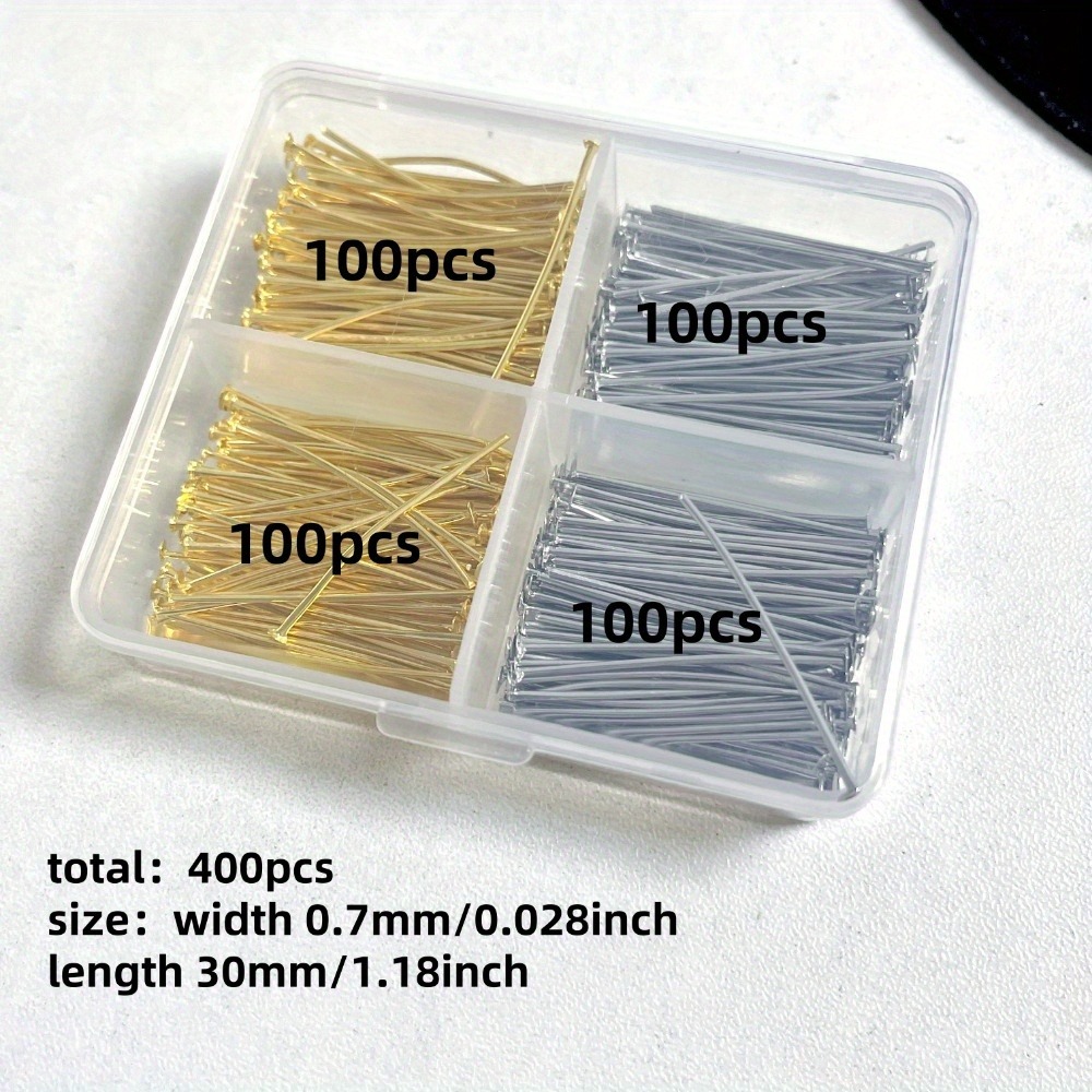 400pcs 혼합 철 헤드 핀 30mm 플랫 헤드 철  - Jewelry Making Head Pins 리뷰 및 가격