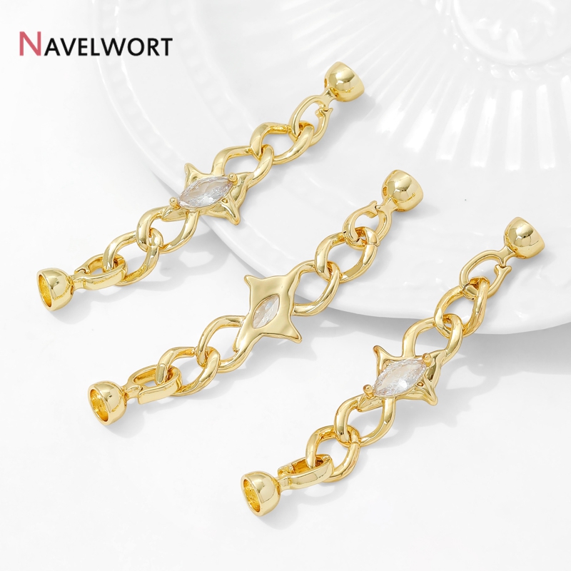 14K 금도금 황동 지르콘 커넥터 패스너 걸쇠 잠금장치 - Jewelry Making Chain 리뷰 및 가격