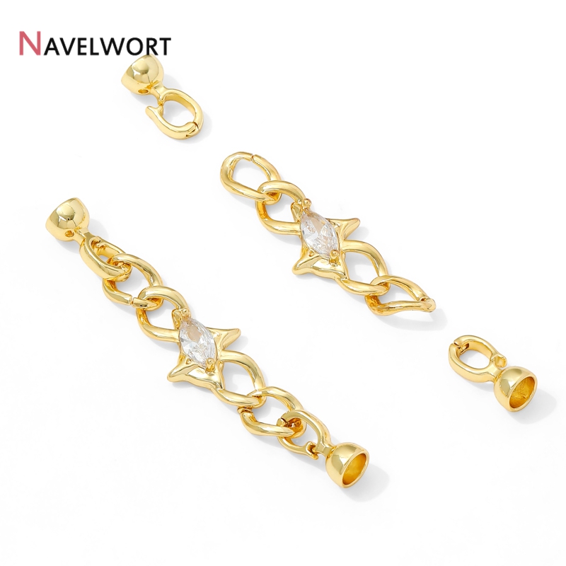 14K 금도금 황동 지르콘 커넥터 패스너 걸쇠 잠금장치 - Jewelry Making Chain 리뷰 및 가격
