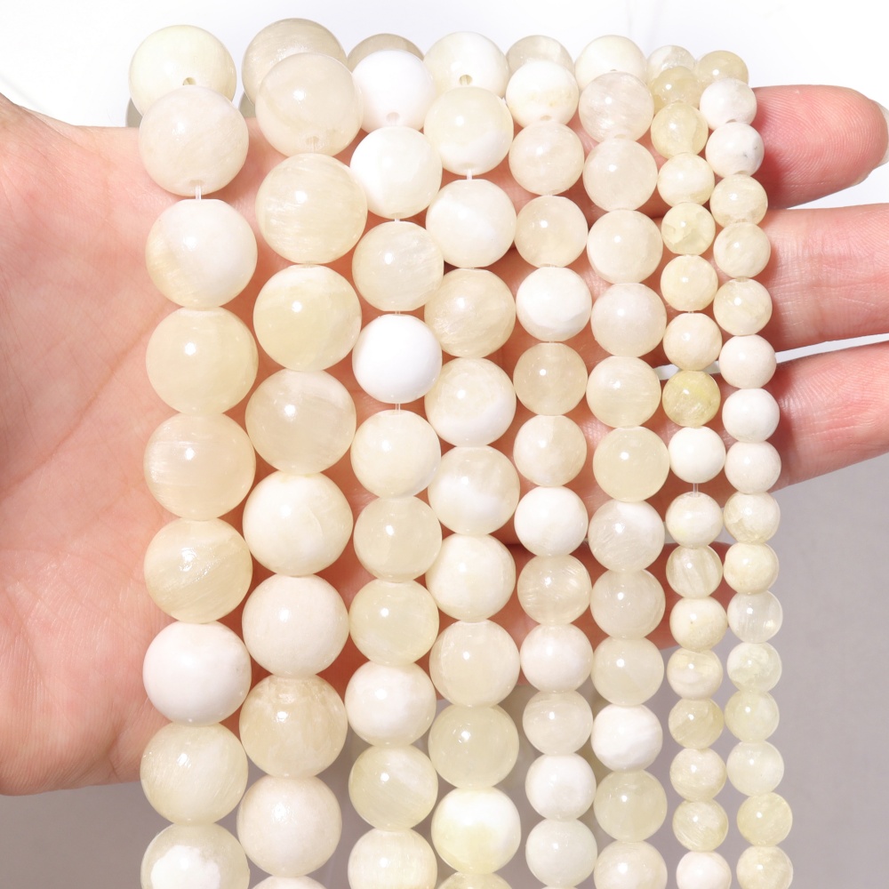 1 가닥 6/8/10/12mm 황금 실크 옥 천연석 비 - Jewelry Making With Stones 리뷰 및 가격