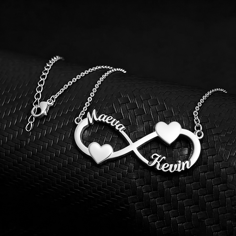 맞춤 이름 목걸이 인피니티 하트 펜던트 스테인리스 스틸 - Making Custom Jewelry 리뷰 및 가격
