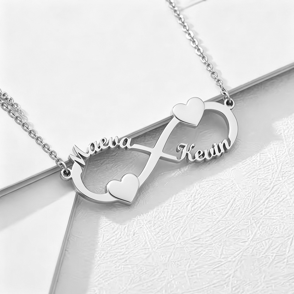 맞춤 이름 목걸이 인피니티 하트 펜던트 스테인리스 스틸 - Making Custom Jewelry 리뷰 및 가격