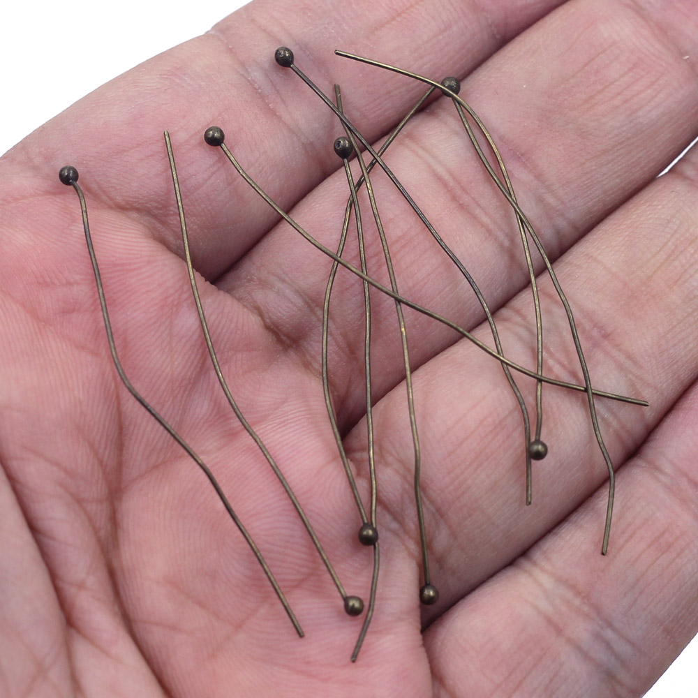 100개 구리 볼 헤드 핀 바늘 수제 공예 보석 DIY - Jewelry Making Head Pins 리뷰 및 가격