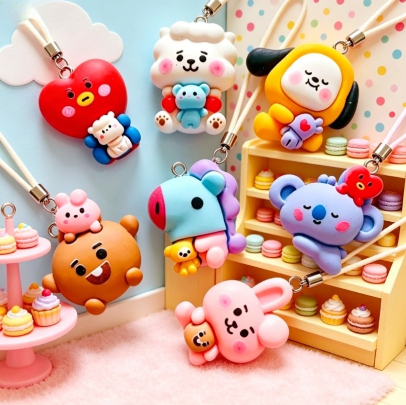 7pcs BT21 수지 만화 참 DIY 액세서리 공예  - Jewelry Making Resin 리뷰 및 가격