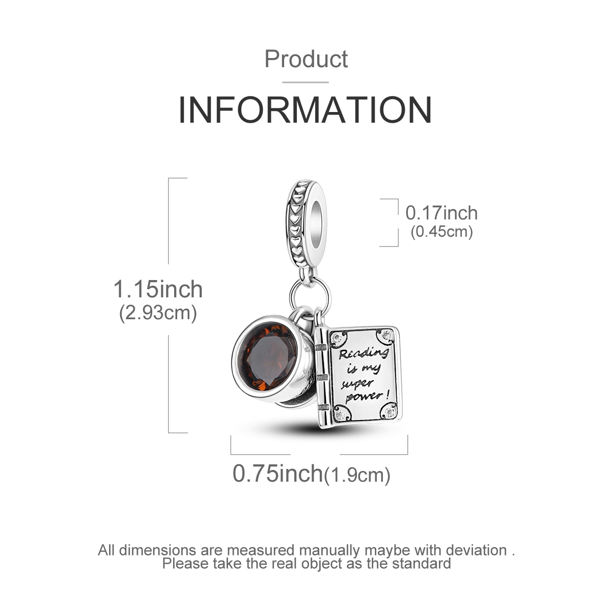 오리지널 925 스털링 실버 북 커피컵 참 브라운 에나 - Jewelry Making Journal 리뷰 및 가격
