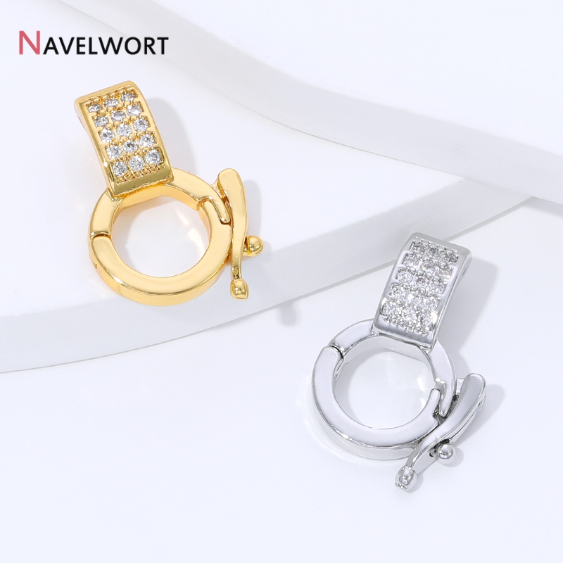 18K 금도금 황동 지르콘 인레이드 펜던트 홀더 커넥터 - Jewelry Making Metal Supplies 리뷰 및 가격
