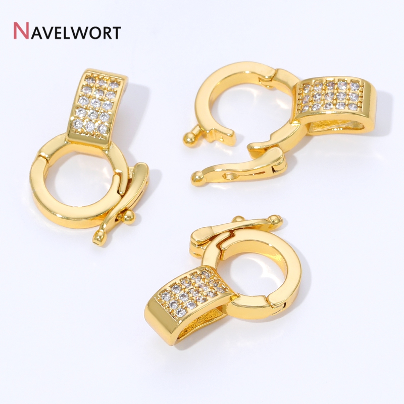 18K 금도금 황동 지르콘 인레이드 펜던트 홀더 커넥터 - Jewelry Making Metal Supplies 리뷰 및 가격