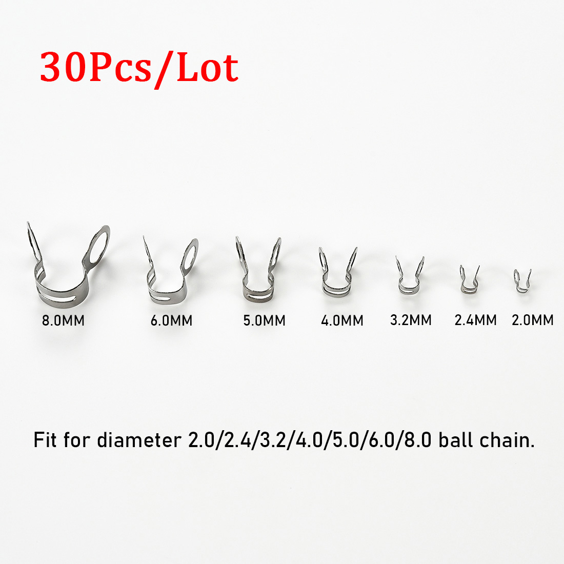 30Pcs 스테인레스 스틸 볼 체인 커넥터 걸쇠 2.0 - Jewelry Making Chain 리뷰 및 가격