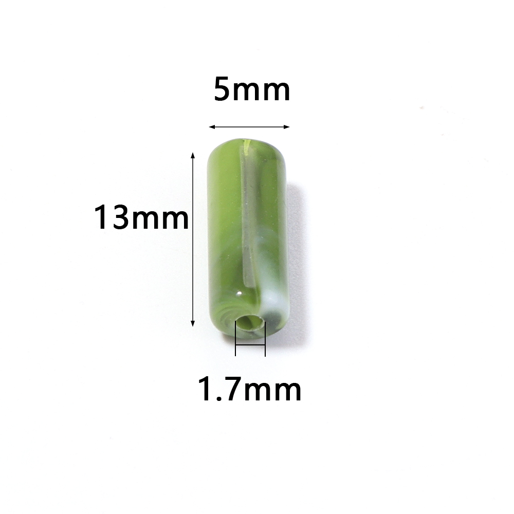 100pcs 5x13mm 모조 옥석 아크릴 튜브 비즈  - Jewelry Making With Stones 리뷰 및 가격