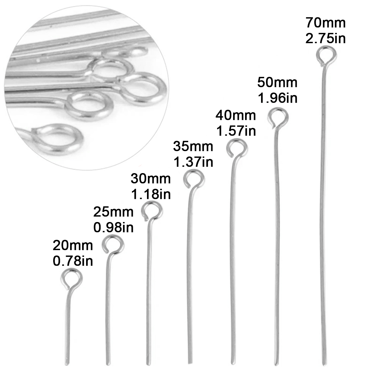 100개/세트 스테인리스 스틸 아이핀 DIY 쥬얼리 액 - Jewelry Making Head Pins 리뷰 및 가격