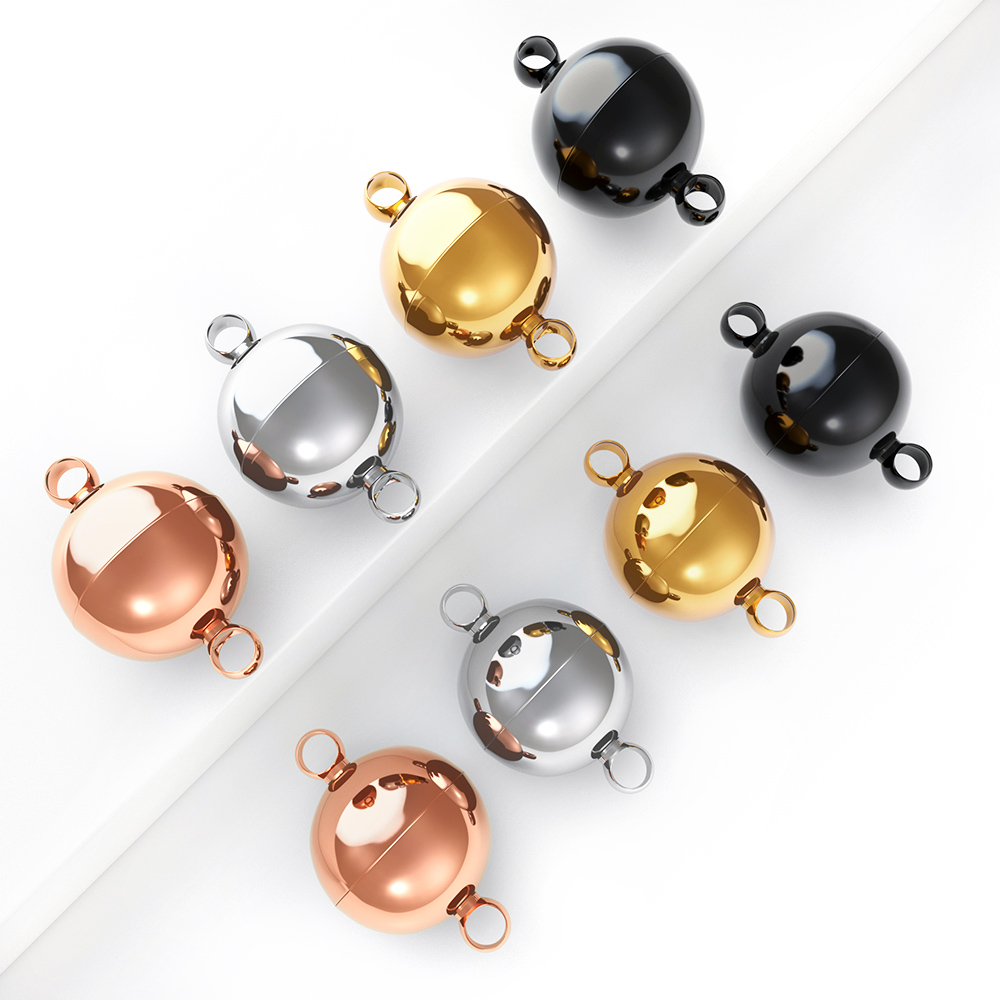 2pcs 스테인레스 스틸 마그네틱 걸쇠 볼 모양 엔드  - Jewelry Making Metal Supplies 리뷰 및 가격