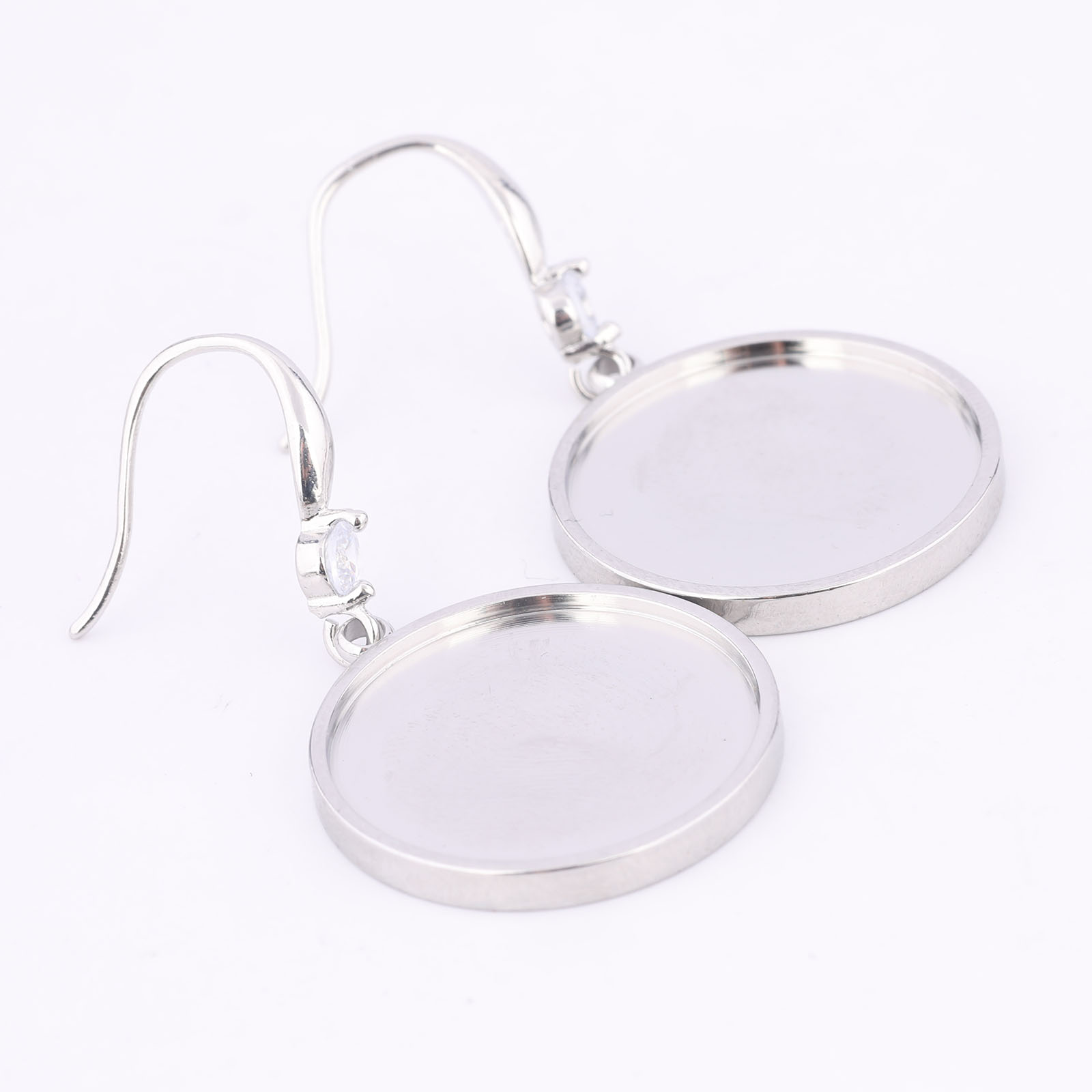 6개 스테인리스 스틸 20mm 카보숑 귀걸이 베젤 세팅 - Jewelry Making With Stones 리뷰 및 가격