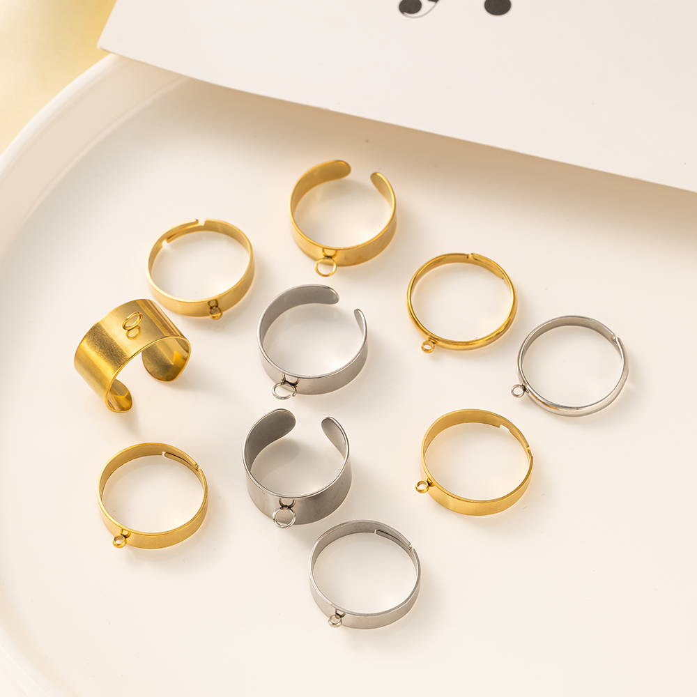 5 개/몫 스테인레스 스틸 골드 컬러 오픈 조절 반지  - Jewelry Making Ring Tool 리뷰 및 가격